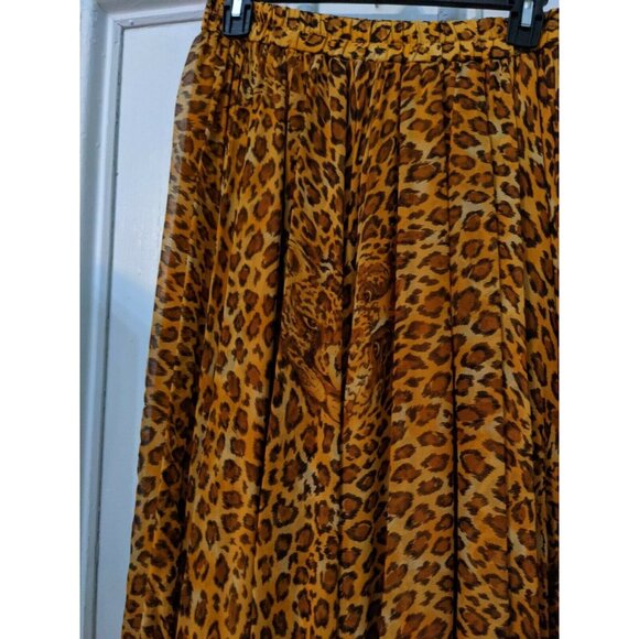 Handmade Animal Print Skirt Cheetah Midi Lined Back Zip Size S 26 W - Picture 3 of 7